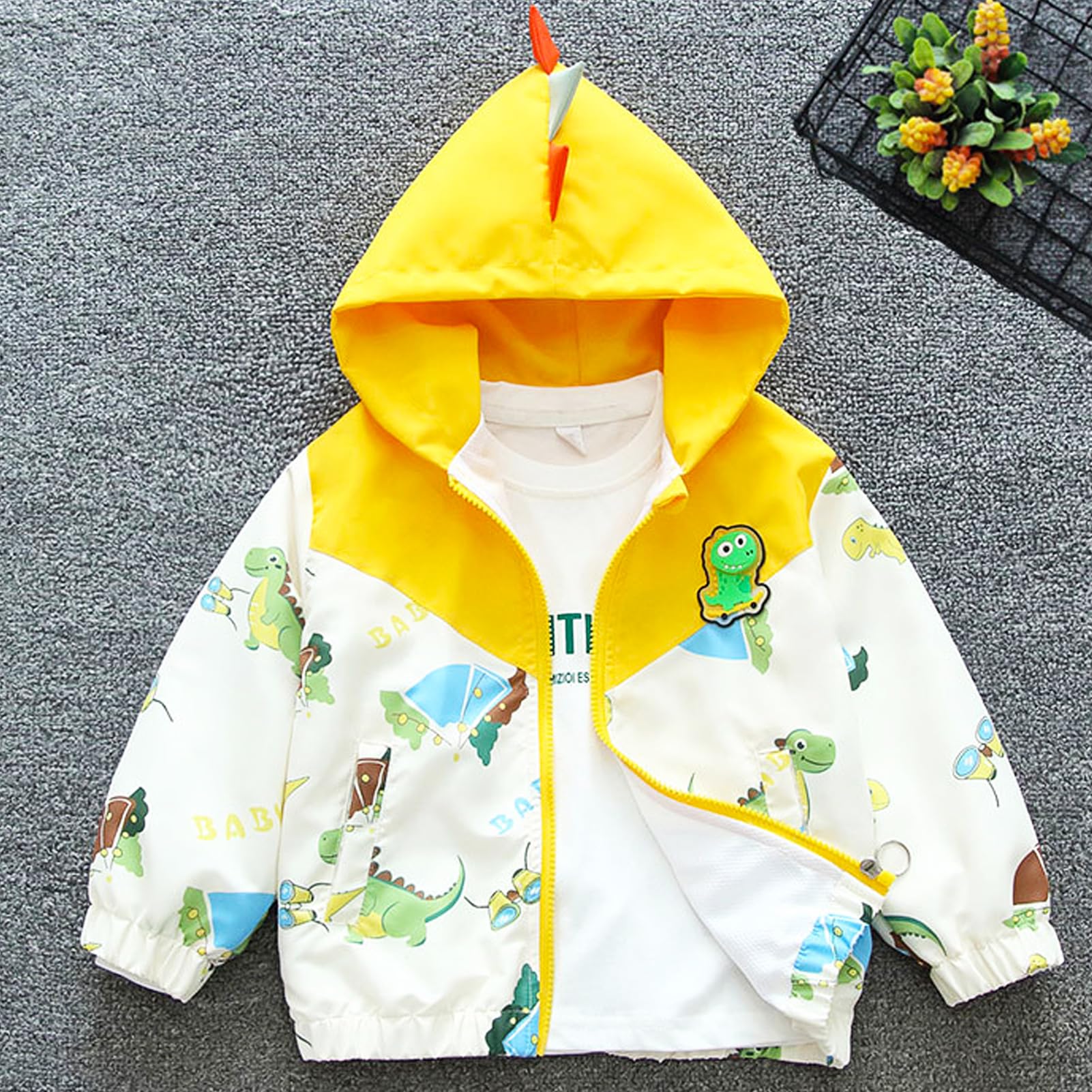Kinder Übergangsjacke Jungen Winddichte Mantel mit Kapuze Windjacke für Frühling Herbst