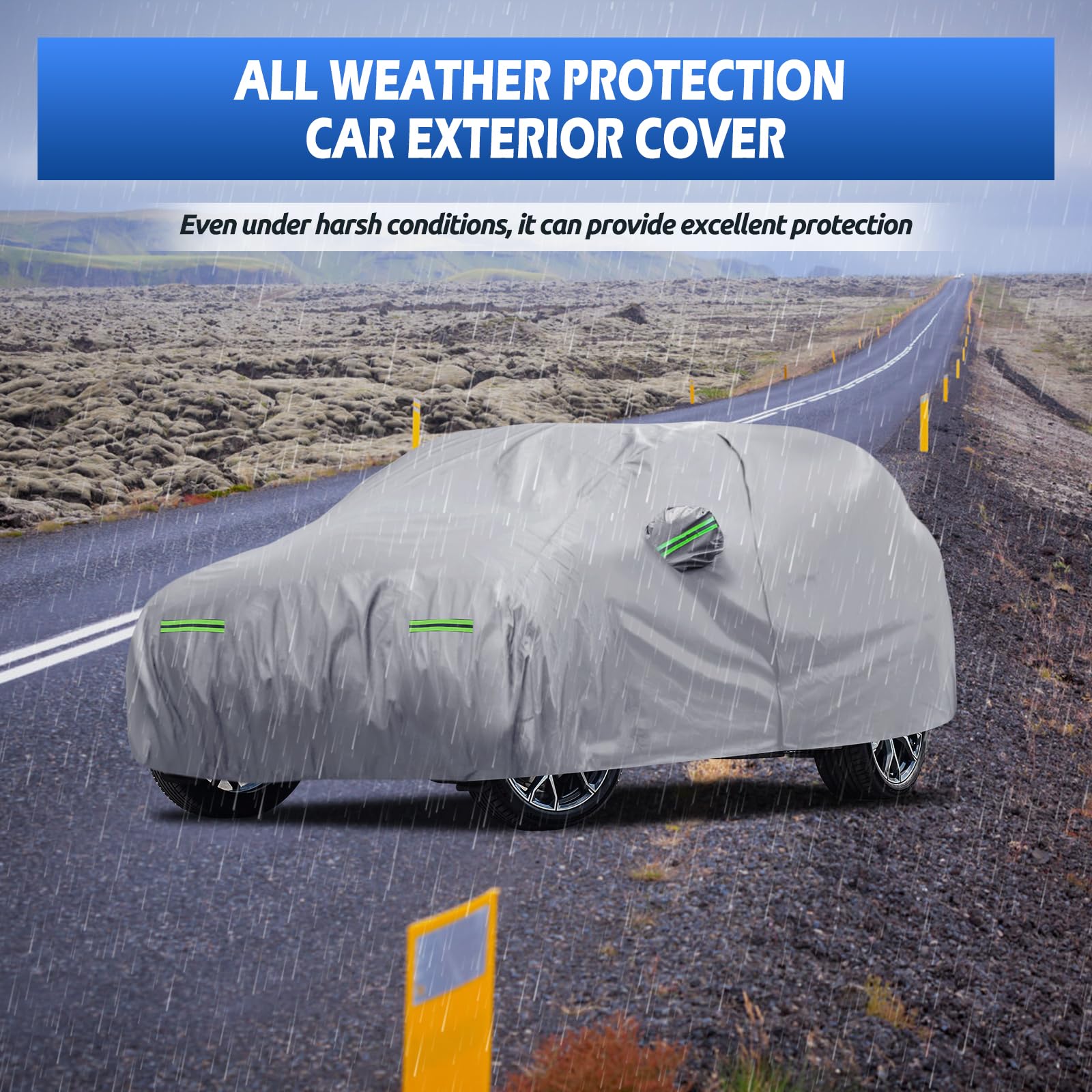 Car Cover Fit for BMW X5 2007-2025 Migaven Waterproof Full Exterior Cover Sun Rain Protection with Door Zipper — view 5