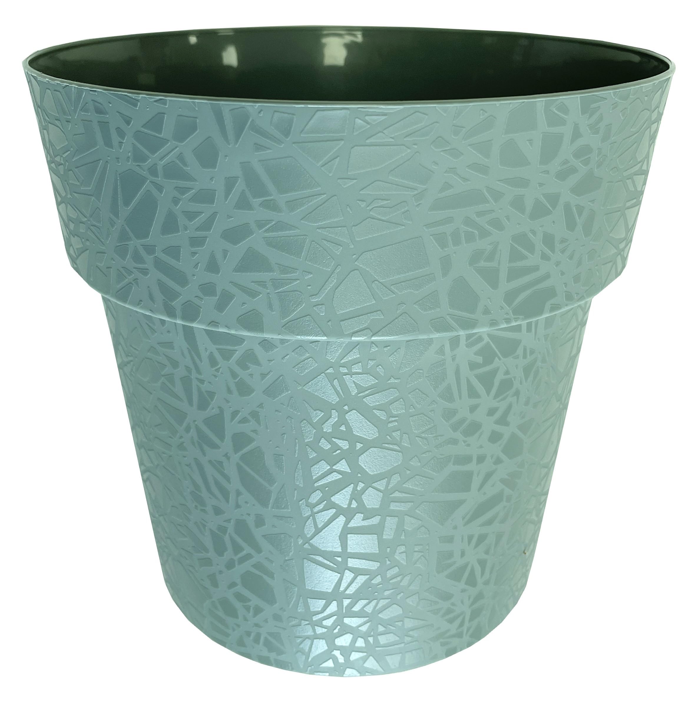 Deconation Pot De Fleurs Design Térea - Rond D 58cm 90l - Vert Argile - Fabrication Française