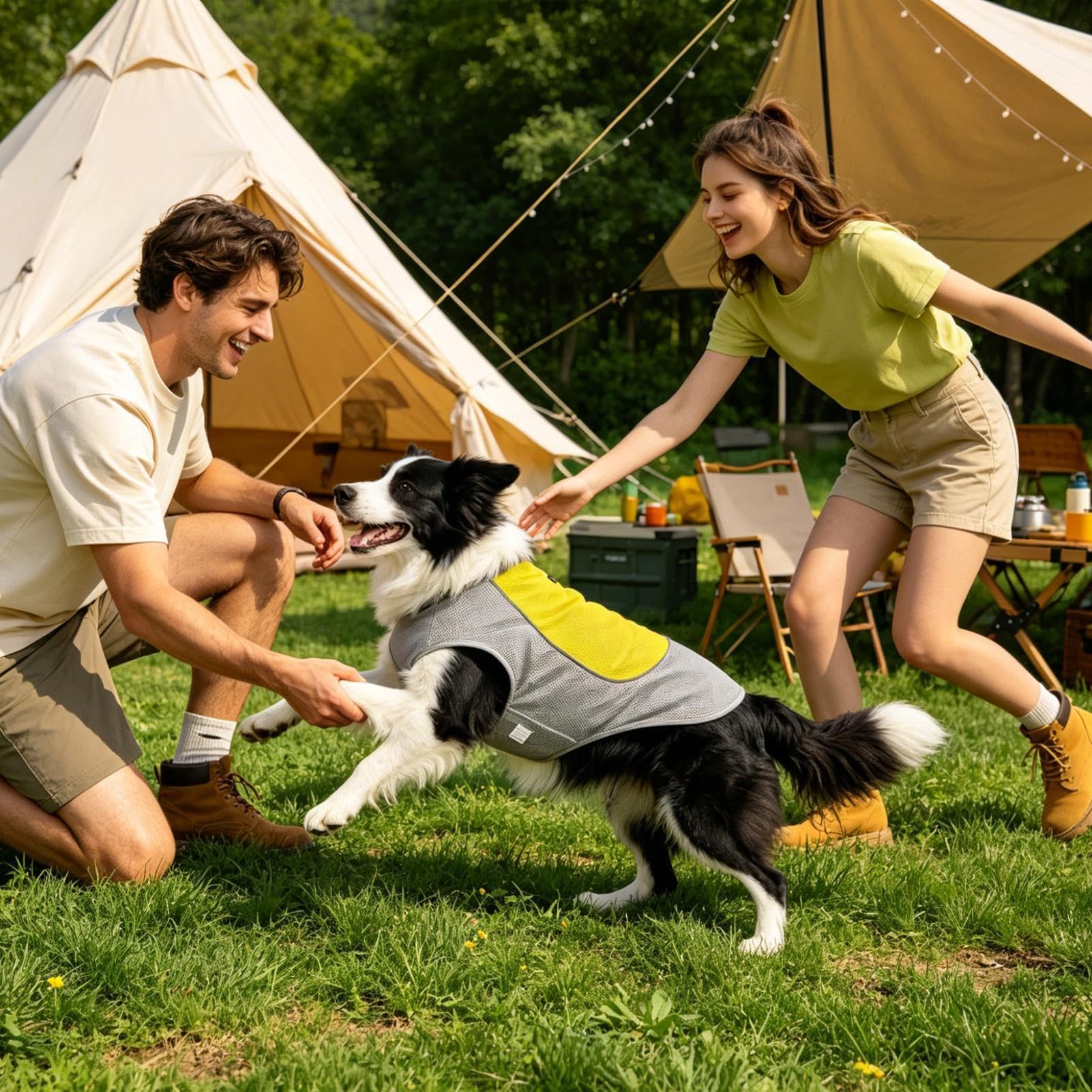 Gilet rafraîchissant pour chien avec poche à glace, respirant et