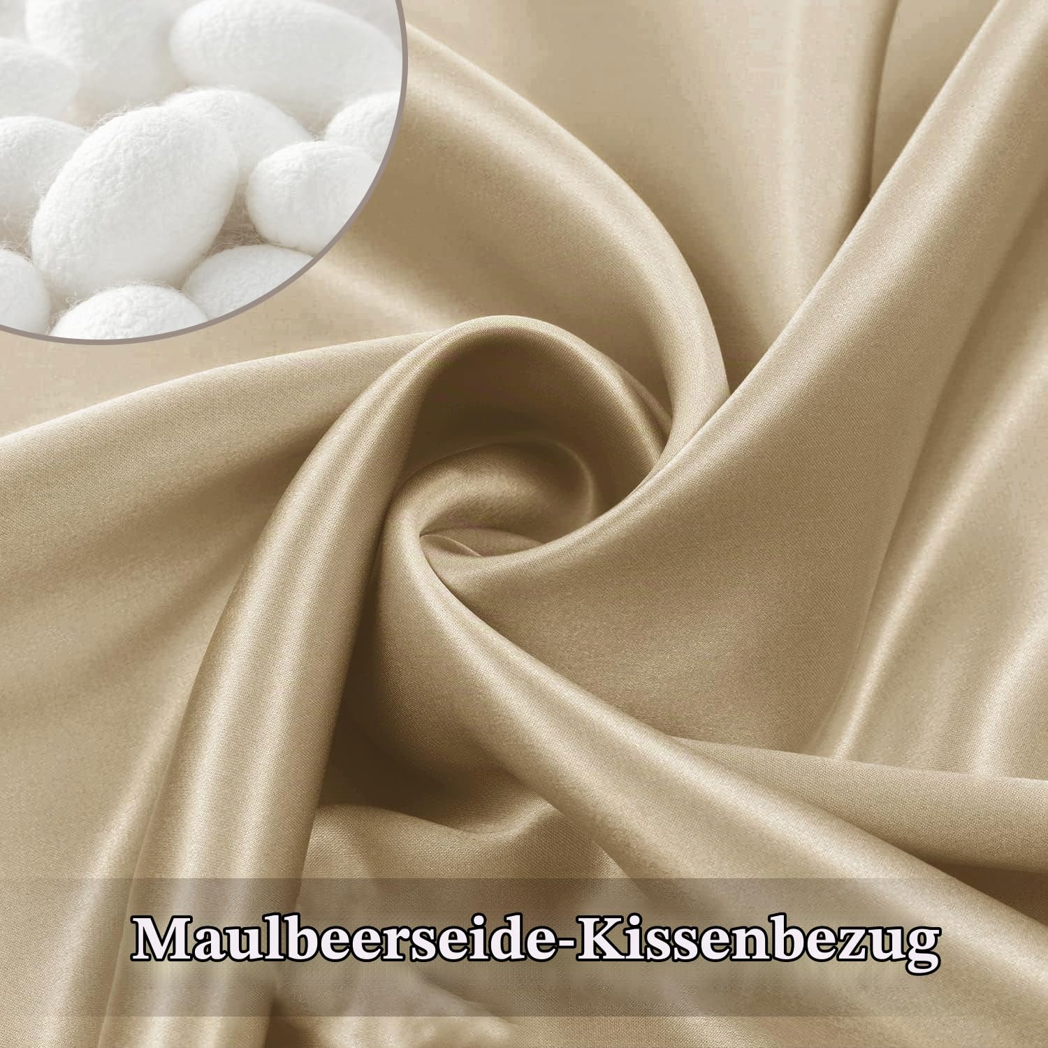 Adubor 100% Seidenkissenbezug 40x80cm für Haar und Haut, mit verstecktem Reißverschluss, beide Seiten, 23 Momme Seide, Fadenzahl 900 (Taupe, 2 Stück)