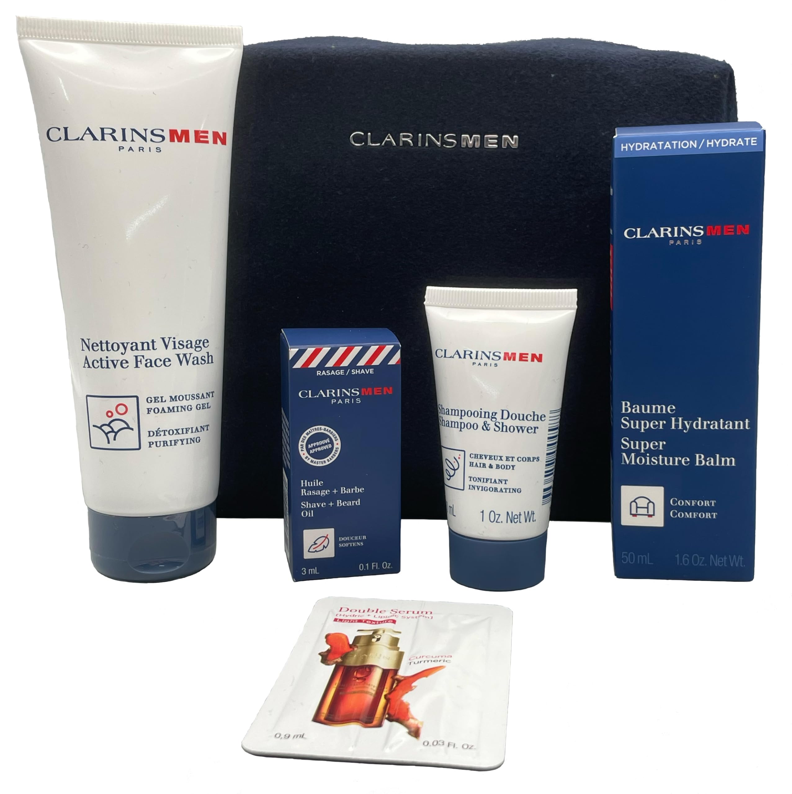 Clarins ClarinsMen Hydration Essentials Geschenkset | Inklusive Active Face Wash in voller Größe und Super Moisture Balm
