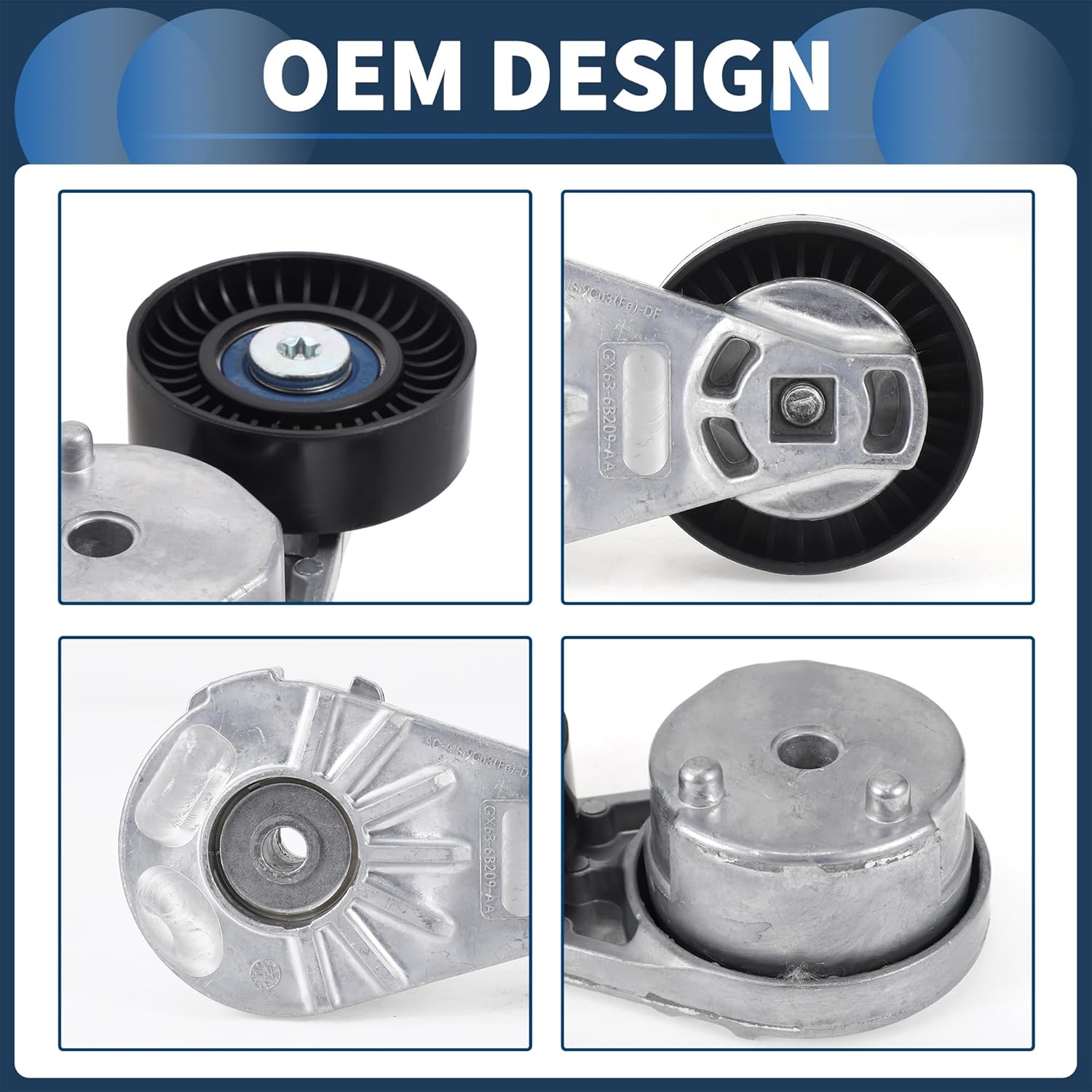 Belt Tensioner Drive Belt Tensioner Pulley Assembly for Land Rover Defender 110 2022-2024 5.0L V8 No.GC636B209AA/C2D45642/LR071035 Metal 1 Pcs