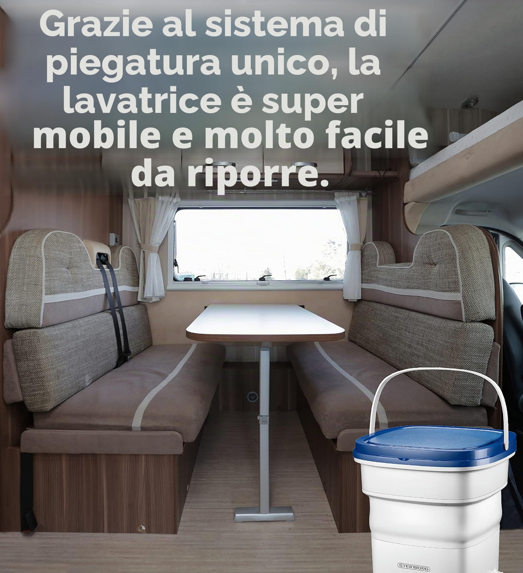 Mini lavatrice richiudibile, lavatrice automatica, fino a 1,5 kg, lavatrice da viaggio, portatile, da campeggio, potenza: 135 Watt, metodo di lavaggio: <65 dB, piccola