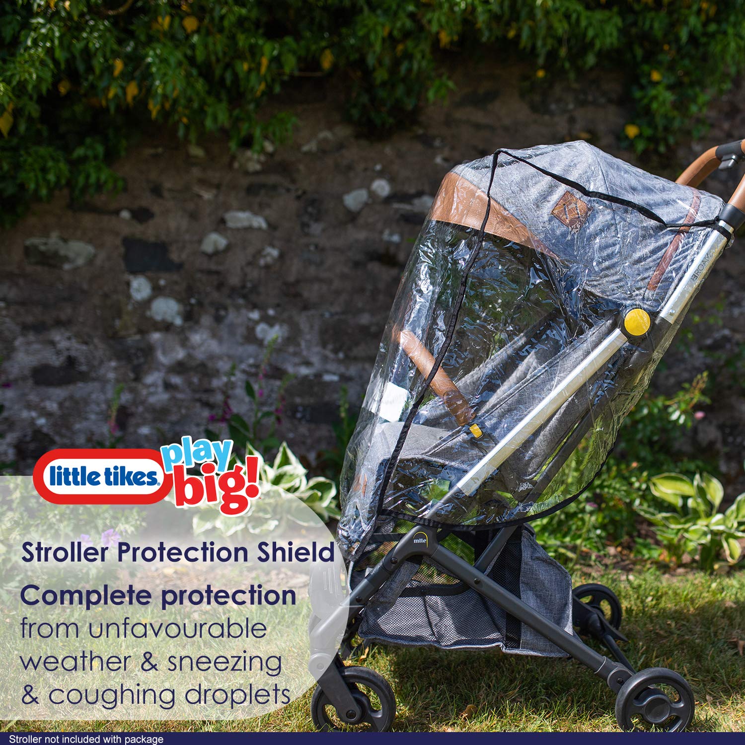 Little Tikes 6 Piece Stroller Accessory Set | Designed to fit on Any Stroller | Includes Portable Changing Pad | Stroller Mosquito Net | Stroller Weather Shield | Mesh Bag (Black) | 2 Stroller Hooks 2