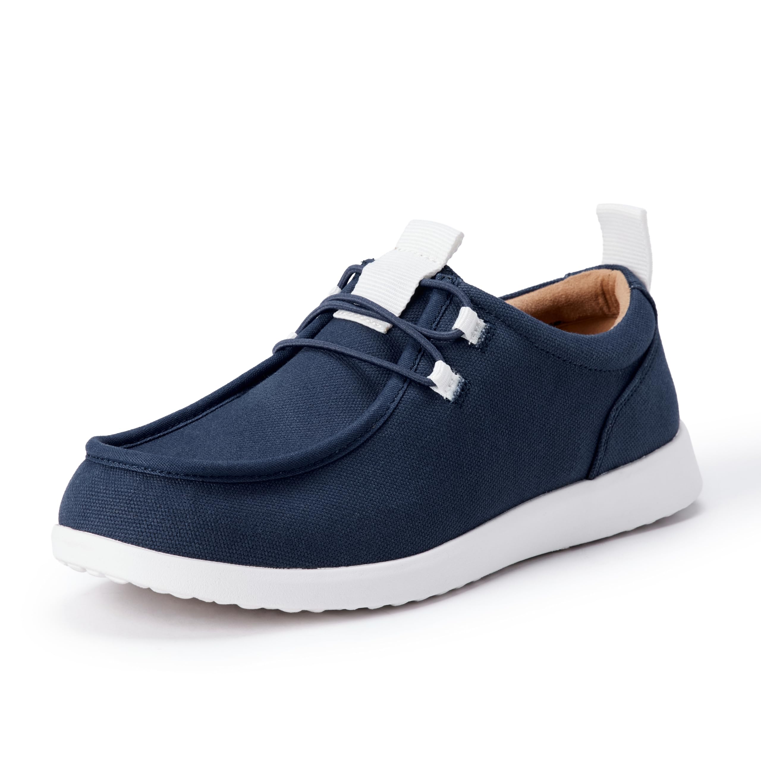 Amazon Essentials Men's Canvas Moc Toe Loafer, Navy/White, 7