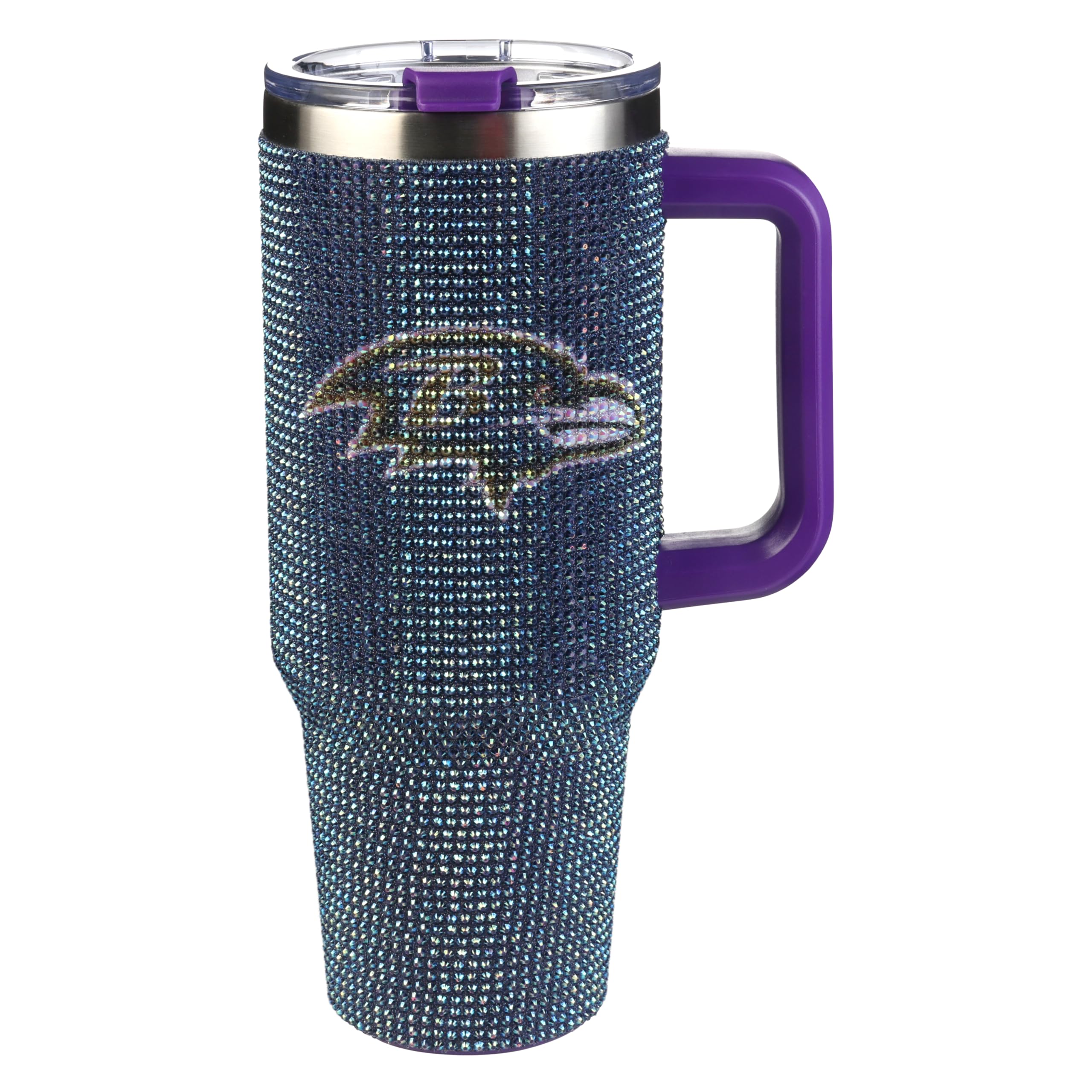 The Memory Company Officially Licensed 40oz TC Bling Game Day Tumbler with Vintage Logo, Baltimore Ravens
