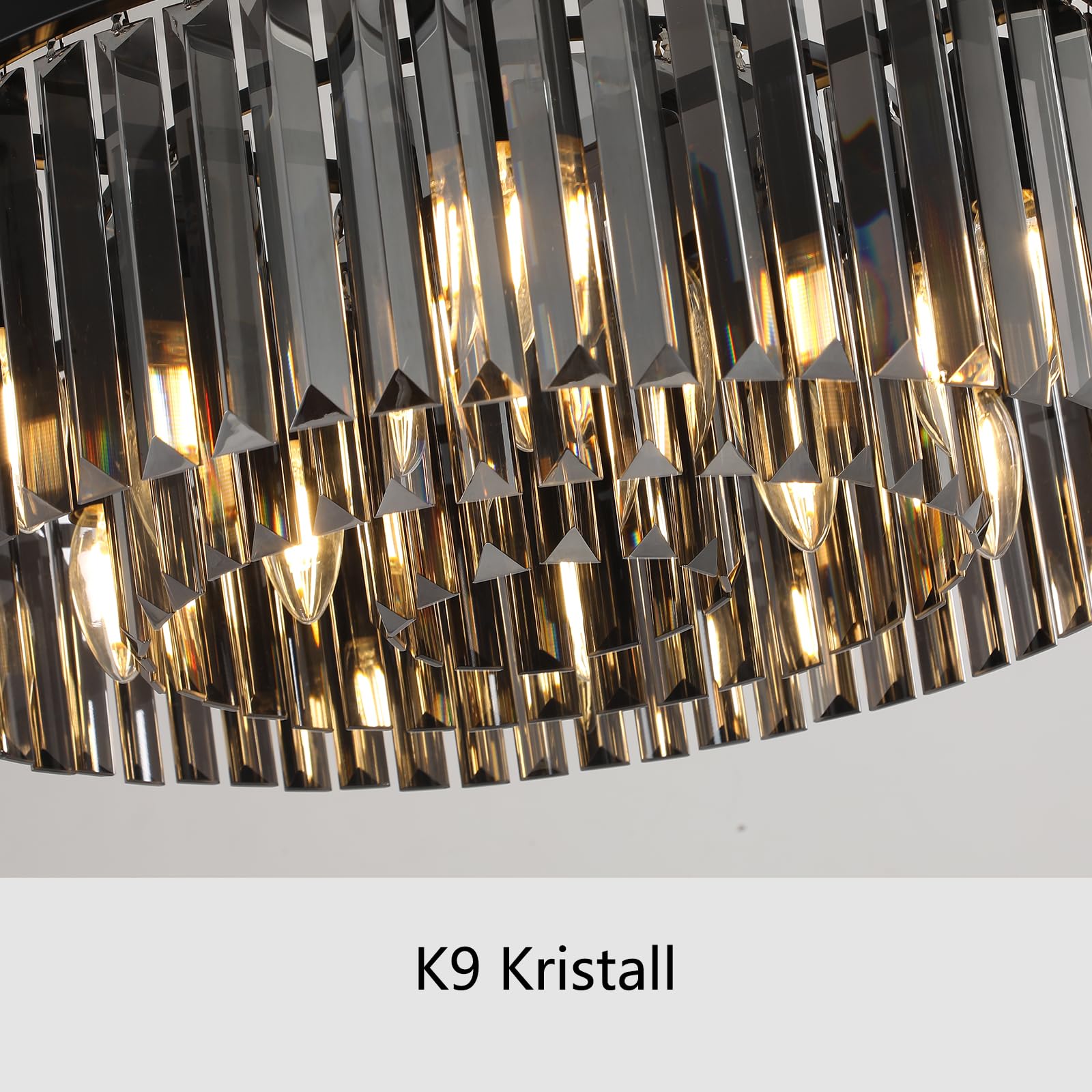 AHXIAOZN Moderne Kristall Kronleuchter,60CM Rund Kristall Hängellampe Lüster,Wohnzimmer Lampe,Moderne Deckenleuchte für Flur Balkon Küche Schlafzimmer Dekorative
