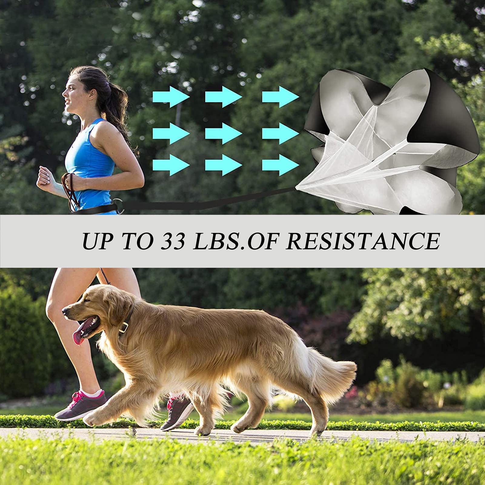 Paracadute Di Resistenza Per Allenamento - 56 Pollici, 25-35 Libbre Di Resistenza, Per Corsa, Calcio, Fitness - Foto 10