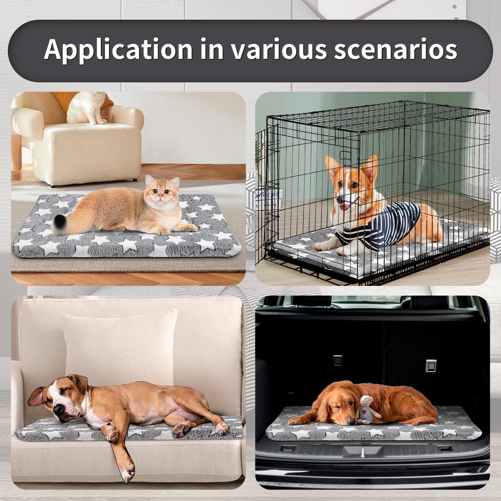 Tapete Perrera Alfombrilla Cama Perro - Colchoneta Jaula Suave  Antideslizante Cama Transporte Perro, image size:1600x1600