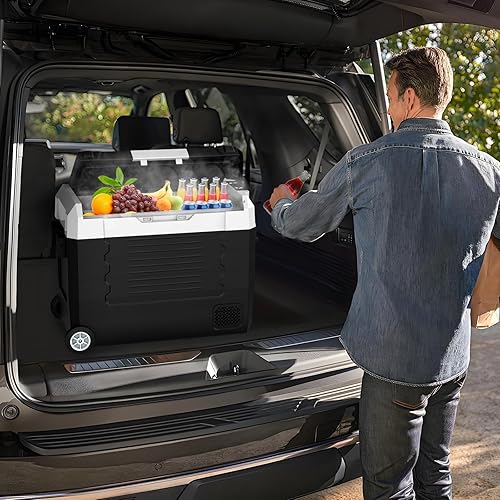 Miniatura 8 de SHAREWIN Refrigerador de coche, refrigerador de coche con ruedas, refrigerador eléctrico, congelador portátil, 4   68 , 1224 V CC, control de