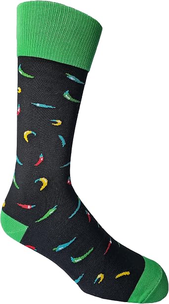 Mens Socks - Fun Novelty Design, Combed Cotton, Reinforced Toe & Heel, One Size 8-12