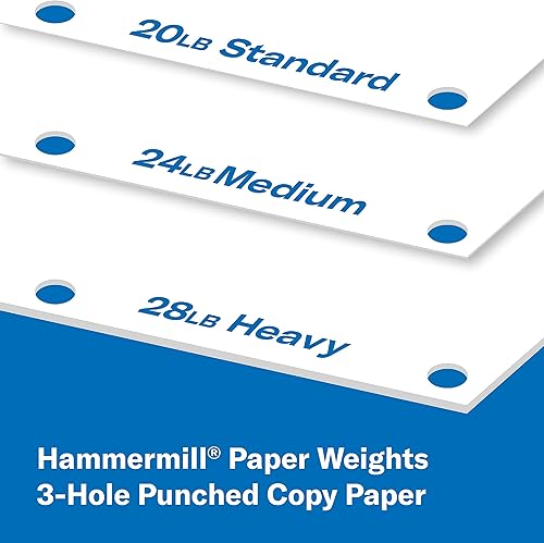 Miniatura 7 de Hammermill - Papel para impresora Great White, 30% reciclado, con 3perforaciones, 10resmas (5000hojas), brillo de 92, hecho en EE.UU., 086702C