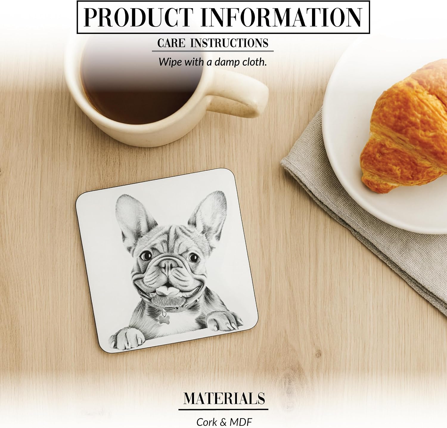 Frenchie 4.25" Coaster image 2