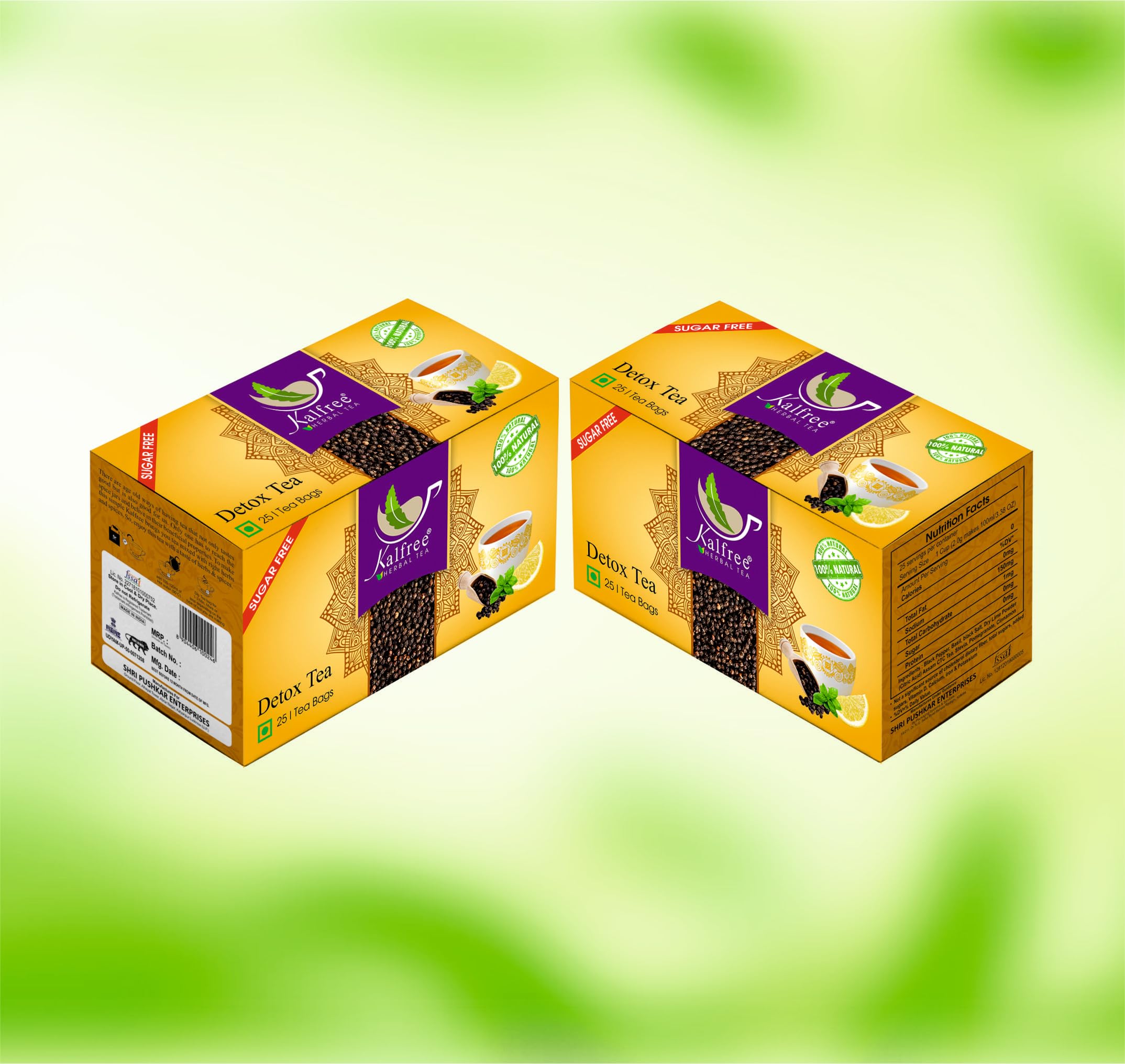 KALFREE DETOX TEA For Natural Body Cleanse, Cold Relief, Weight Loss & Belly fat (Pack of 2) 50 Tea Bags Included (B0CSG19CBW) Amazon Price History, Amazon Price Tracker