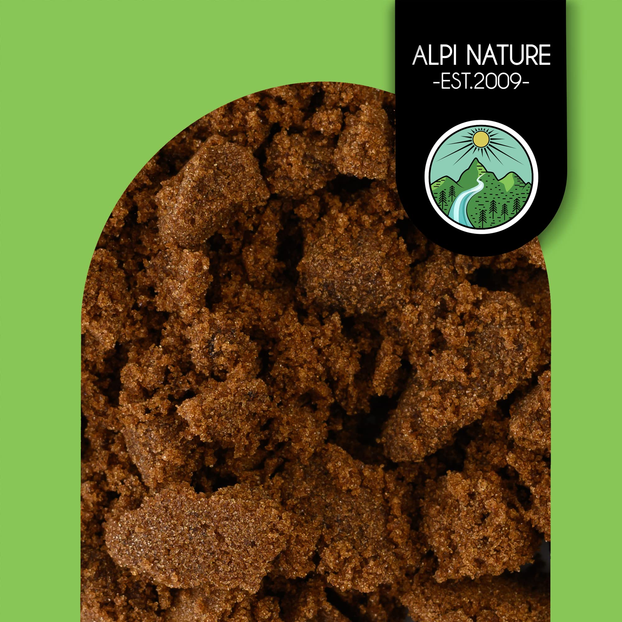 Alpi Nature Azúcar Mascabado Oscuro 500g, Azúcar de Caña Cruda sin Refinar, Edulcorante Natural