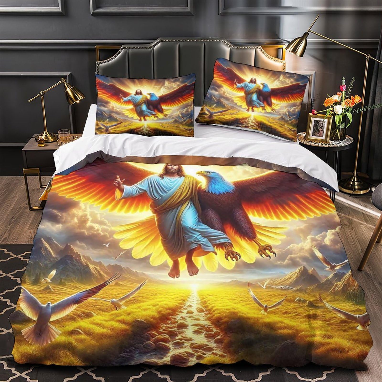 Housse de couette Jésus 3D pour une décoration de chambre spirituelle