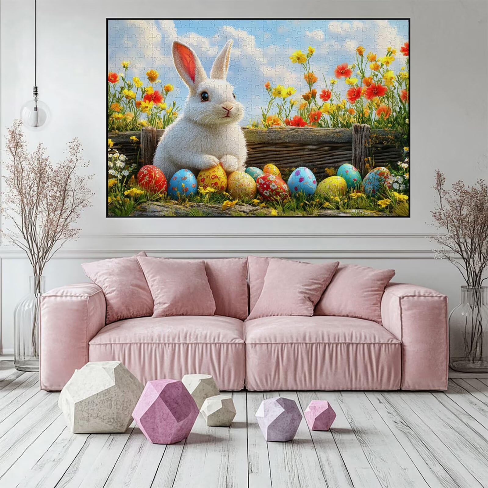 Puzzle 3000 elementów królik puzzle dla dorosłych Wielkanoc 122 x 81 cm Unikalne rzemiosło klasyczne drewniane układanka 3D do rodzinnych gier aktywnych, układanka do samodzielnego wykonania nawet do