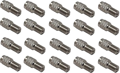 Muzzys - Paquete de 20 tapones de extensión de neumáticos de doble sello de flujo a través de la válvula, infla a través para camiones de alta