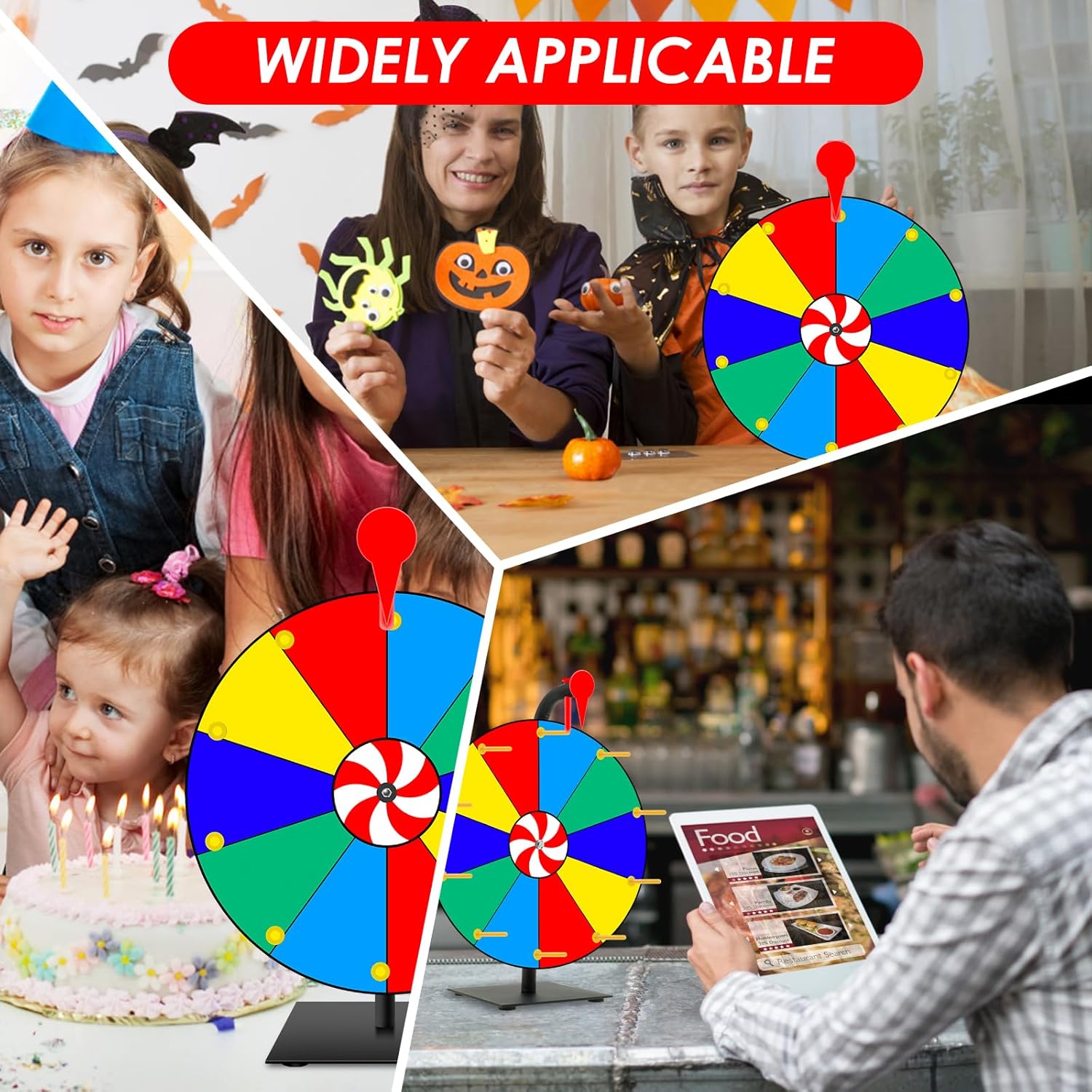 Prize Wheel Tabletop Rotating Prize Wheel Editable Rotating Wheel 10 Slots Color Spin Wheel Dry Erase Spinner Wheel with Dry Eraser and Marker Pen for Fortune Rotating Game Carnival Prizes