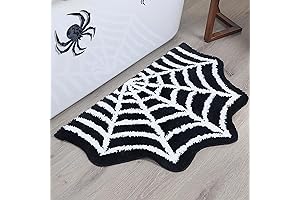 Spider Web Bath Mat - Halloween Rug Bathroom Decor Gothic Home Decor...