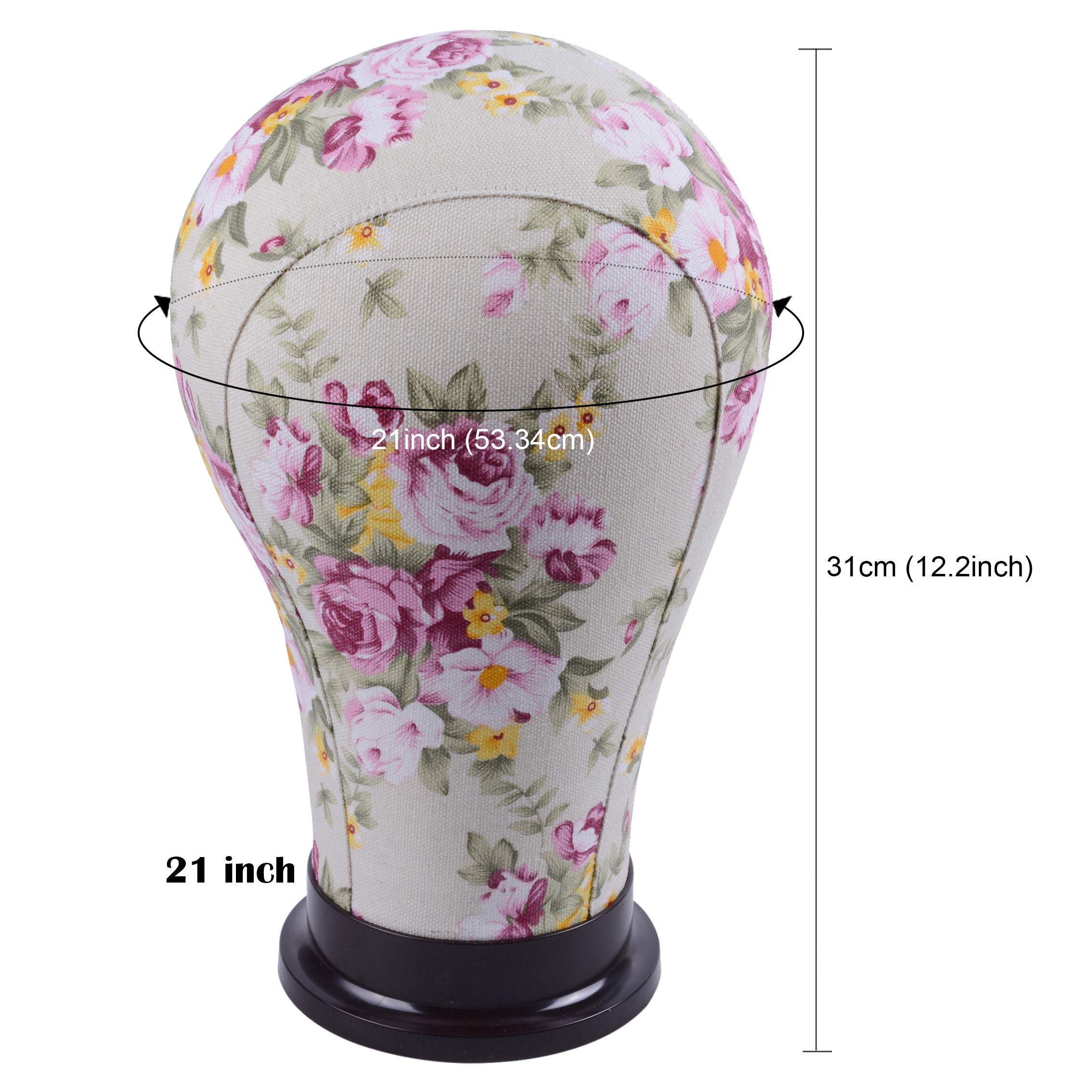 1 sztuka głowica manekina mannequin head wig display manekin głowa canvas head block (różowy kwiat 53cm)