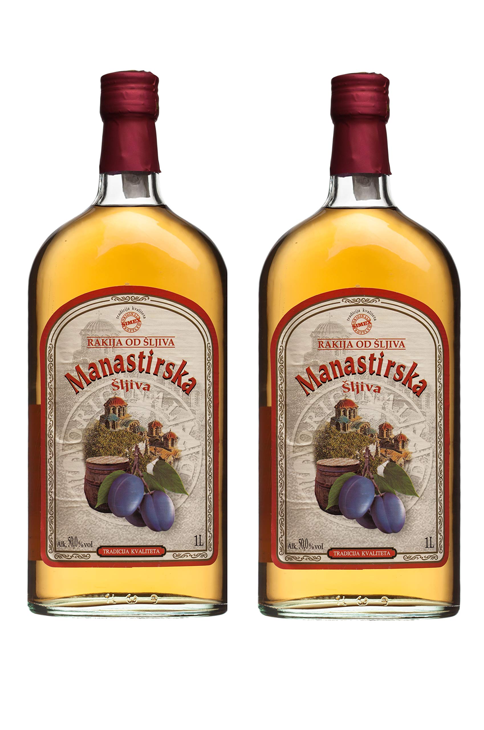 Starker Sliwowitz Pflaumenbrand Rakija für echte Männer Manastirska Simex (2 x 1L)