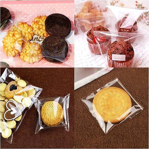 Miniatura 6 de Bolsas pequeñas de celofán transparente, 300 bolsas adhesivas autosellantes de 3 x 3, bolsas de polietileno OPP de 1 mil para joyas, aretes,