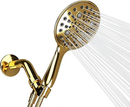 SparkPod Cabezal de ducha de mano de alta presión con 6 ajustes de pulverización, juego de cabezal de ducha de mano de gran angular de 6 pulgadas