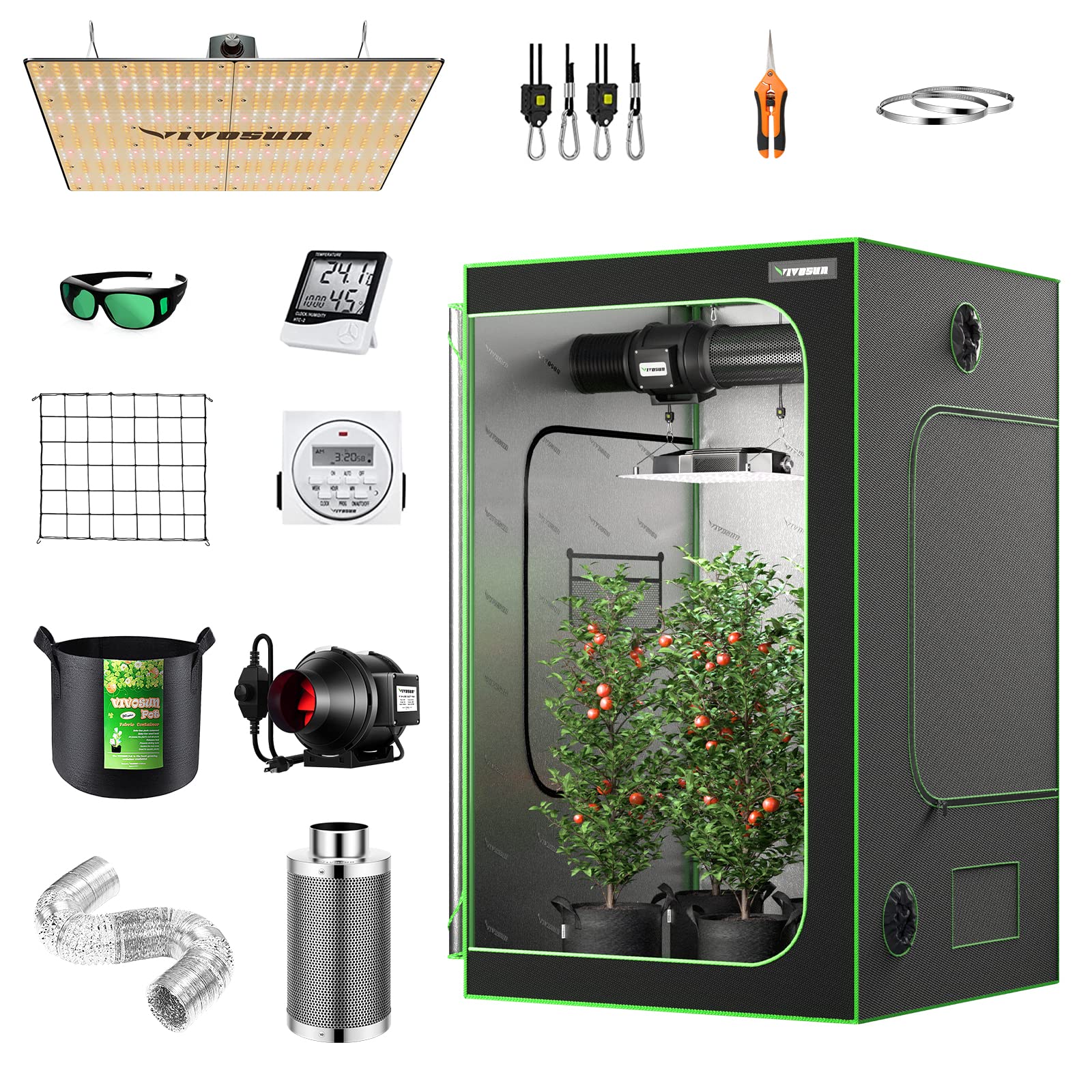 Buy VIVOSUN GIY 4x4 Grow Tent Complete System, 4 x 4 ft. Grow Tent Kit