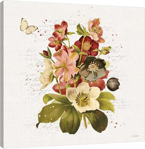 Jaxson Rea "Vintage Petals VI Gallery Wrapped Canvas by Katie Pertiet, 18" x 18"