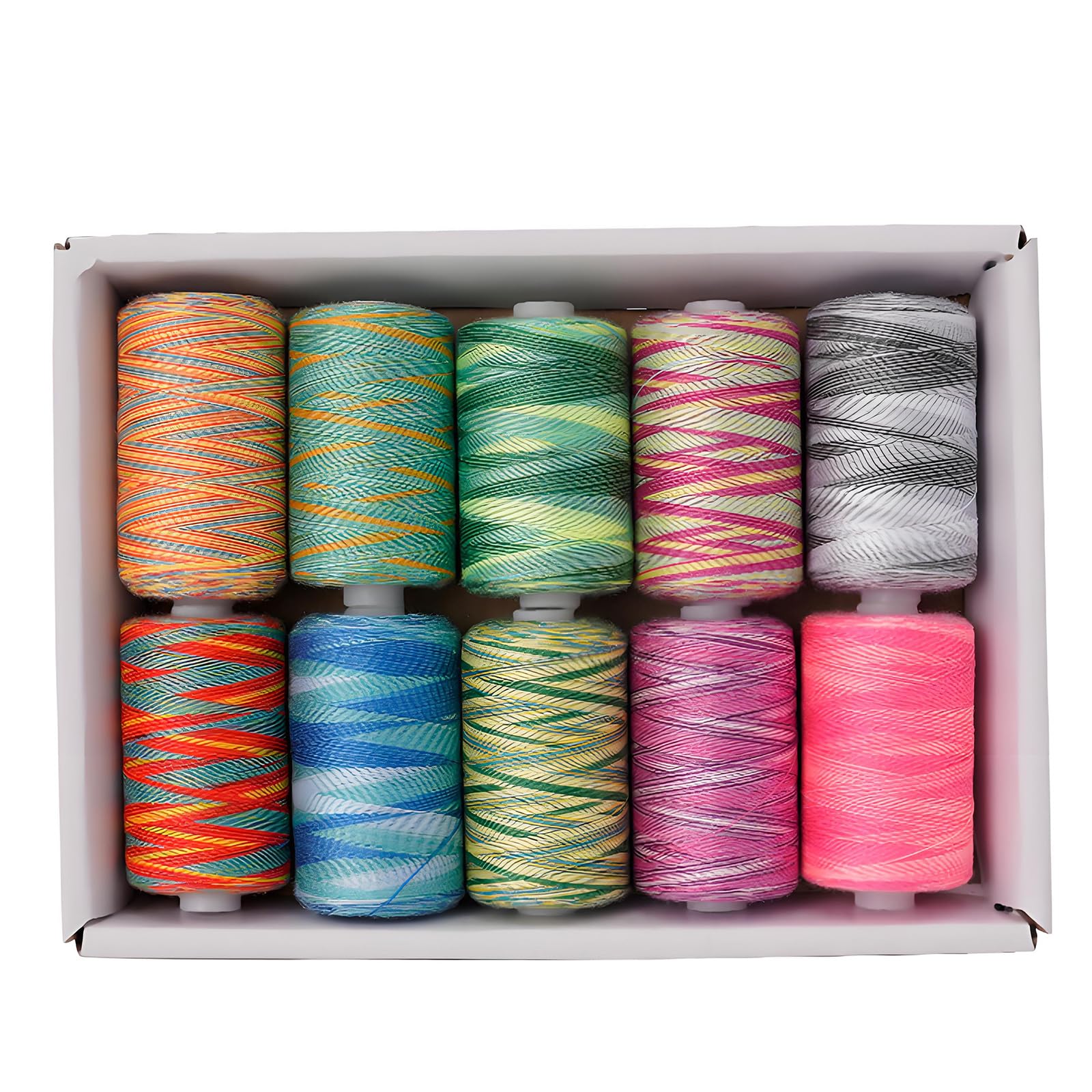 Hredyqw High Strengths Polyester Sewing Thread 10 Color for Fabrics Industrial Machine Use Sturdy Stitching