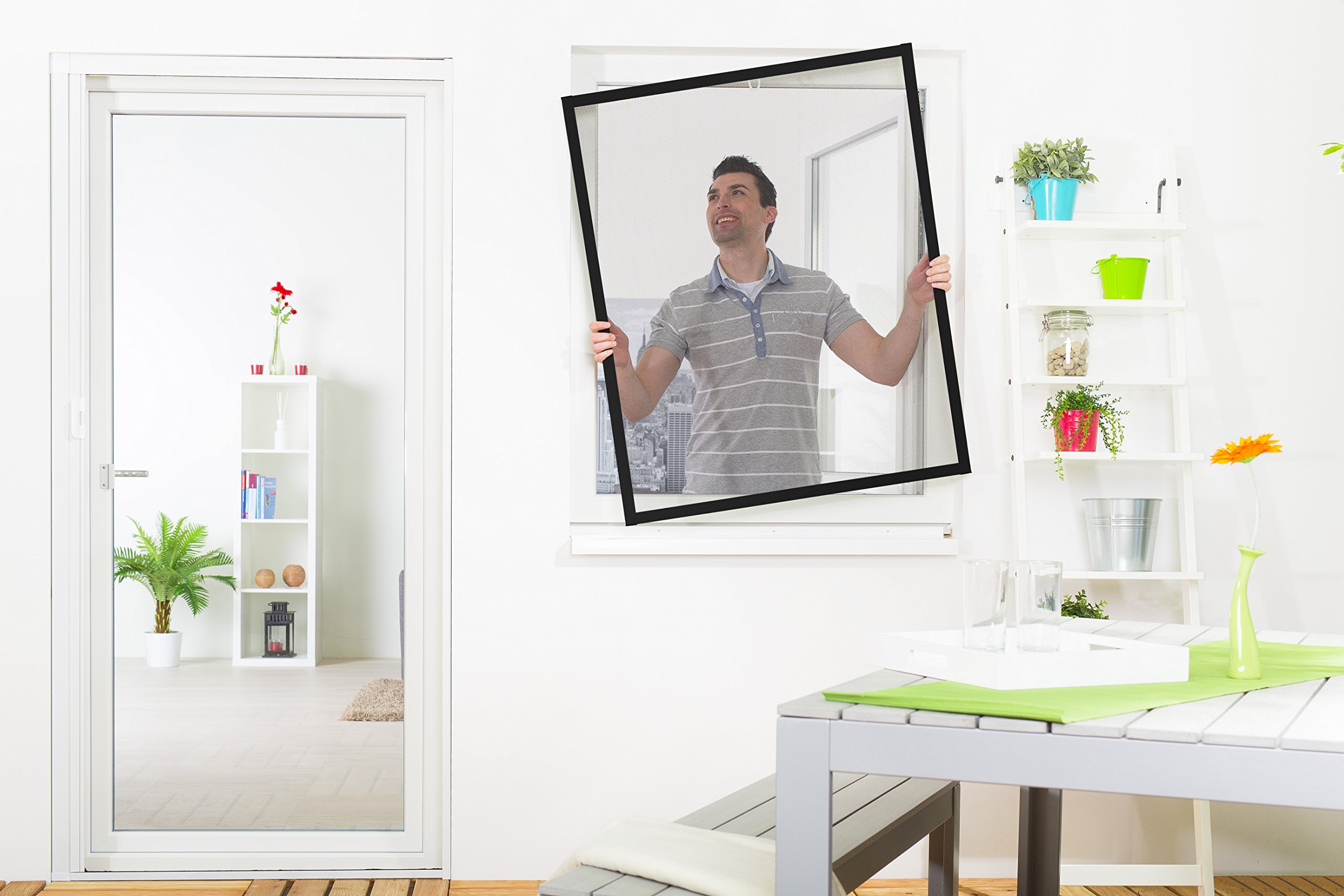 Culex Fensterfliegengitter Master XL 130x220 Cm – Für Französische Balkone, Selbst Kürzbar & Ohne Bohren