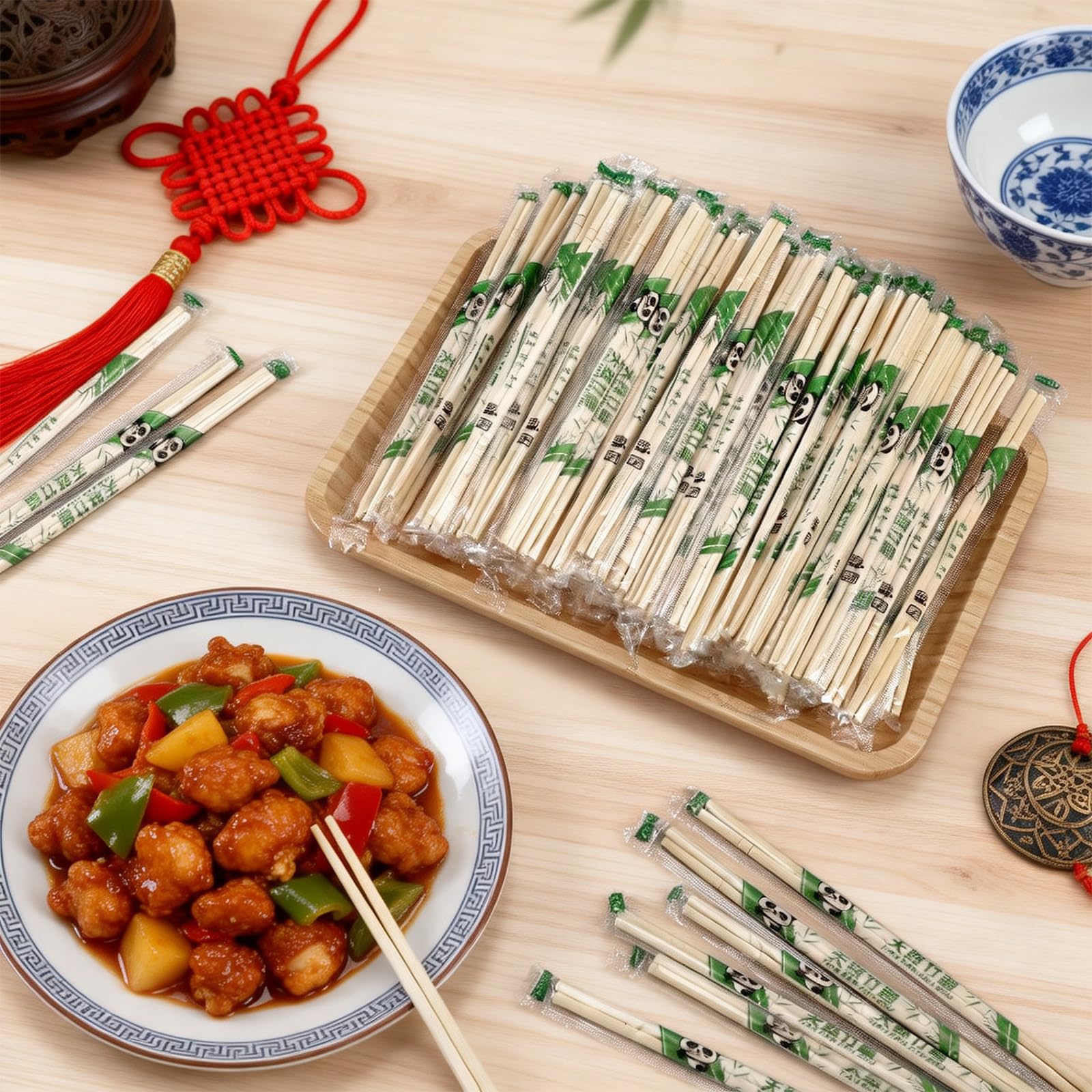 Bamboo Chopsticks Bulk - Panda Pattern -6 Bamboo Chopsticks Bulk - Panda Pattern -6