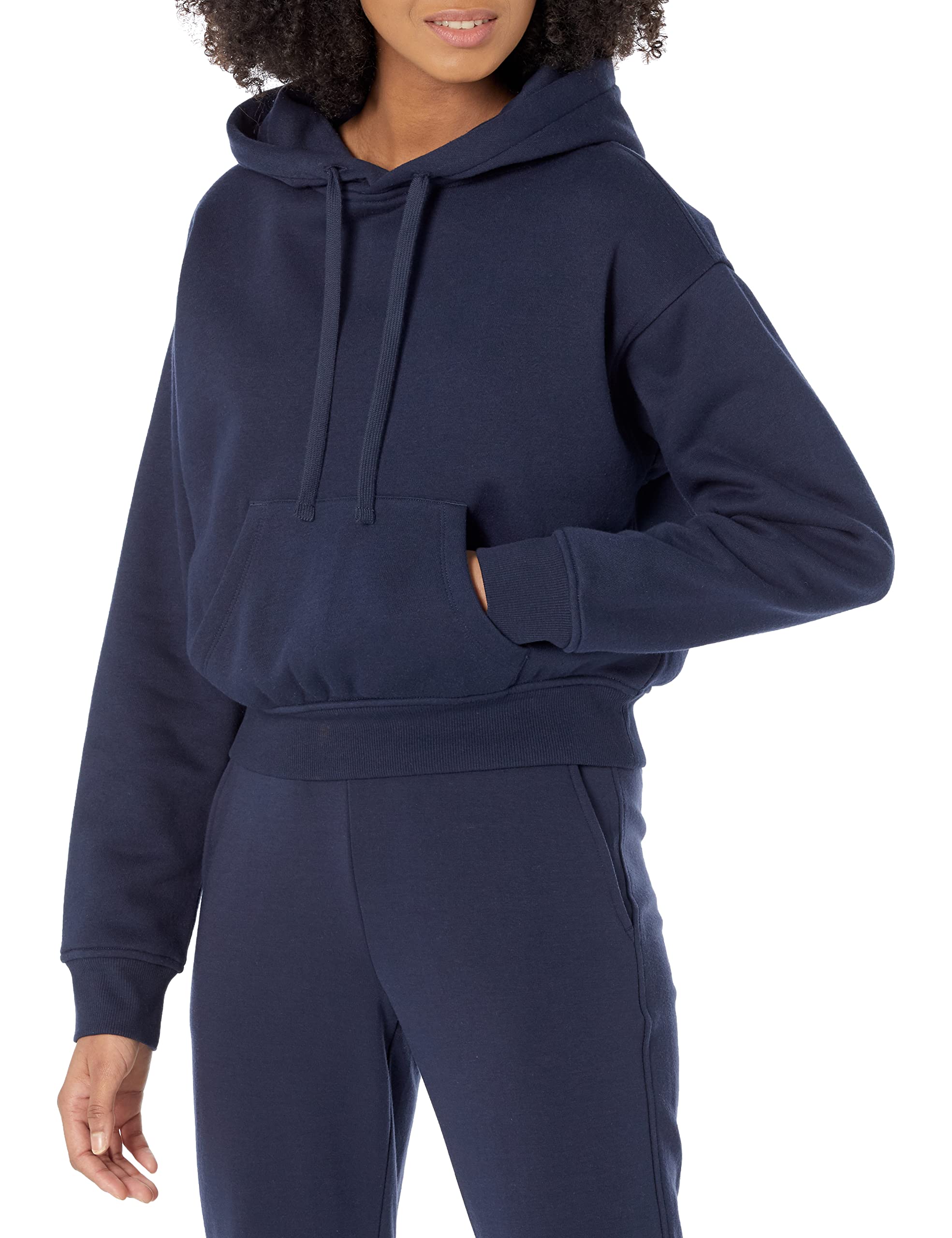 Amazon Essentials Womens Hoodies - Crop Pullover Sweatshirt (Available in Plus Size), Navy, Medium