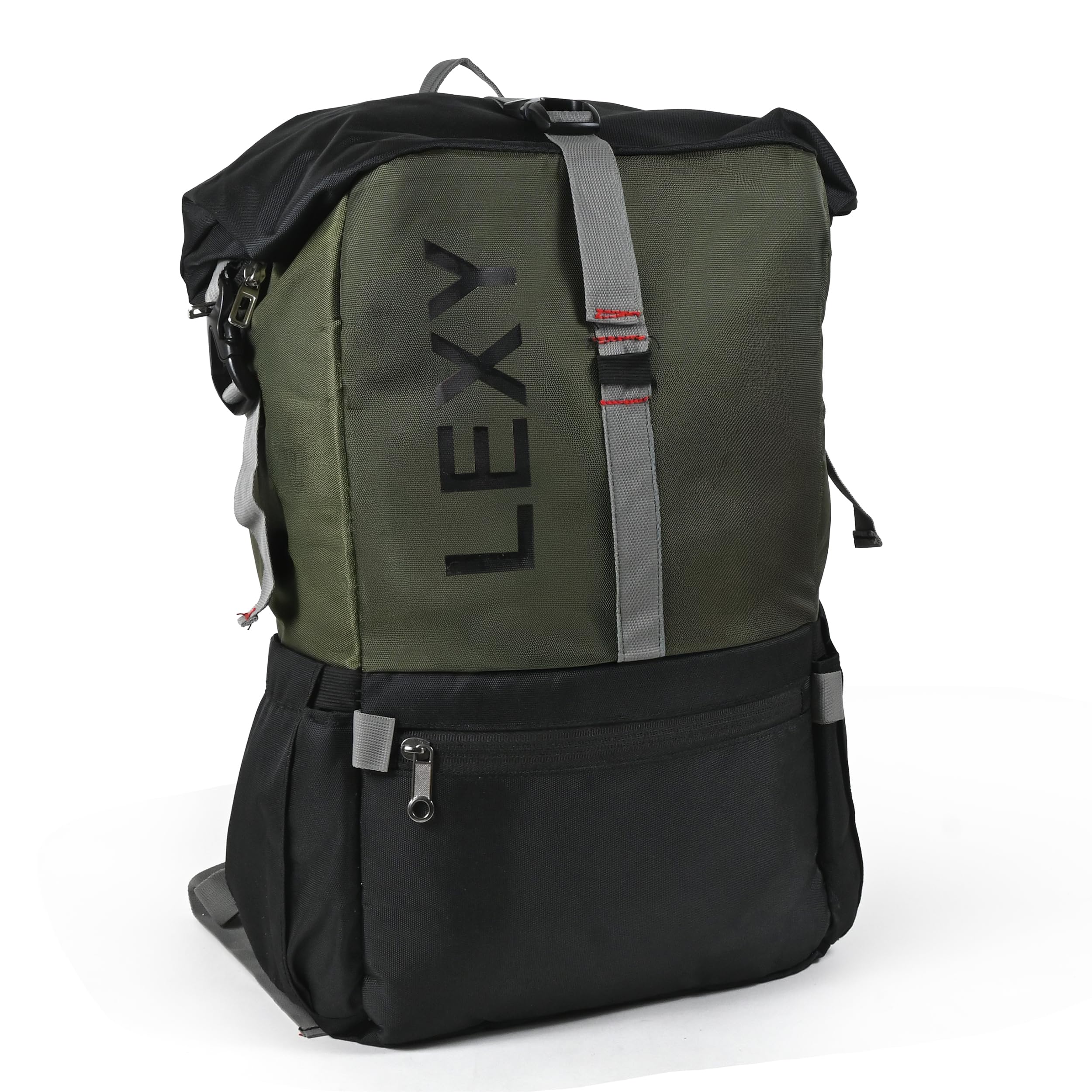 45L Rolltop Backpack | Waterproof Overnigh Lightweight Travel Bag with Sleeve Separator, Laptop Sleeve, USB Port, Number Lock & Rain Cover – Men & Women, College, Office, Outdoor, Trekking-image-15