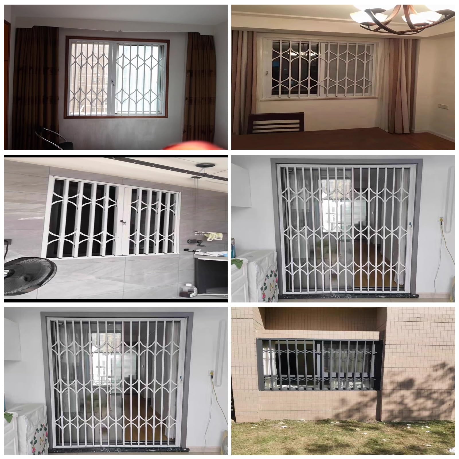 Folding Window Bars Folding Safety Bars For Home Pet Alloy Aluminum Protection Brama Anti Theft Brama Brama Slider Lock (150x140cm) Security Solution