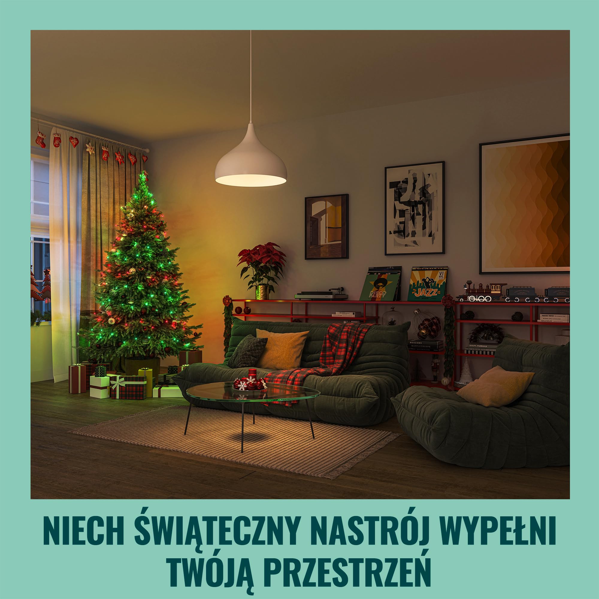 WiZ RGBIC Smart LED Fairy Light z synchronizacją muzyki - Wróżka ze 160 diodami LED, 16 milionów kolorów, łączy się z siecią WLAN, sterowana głosem/aplikacją, współpracuje z Google Home, Alexa