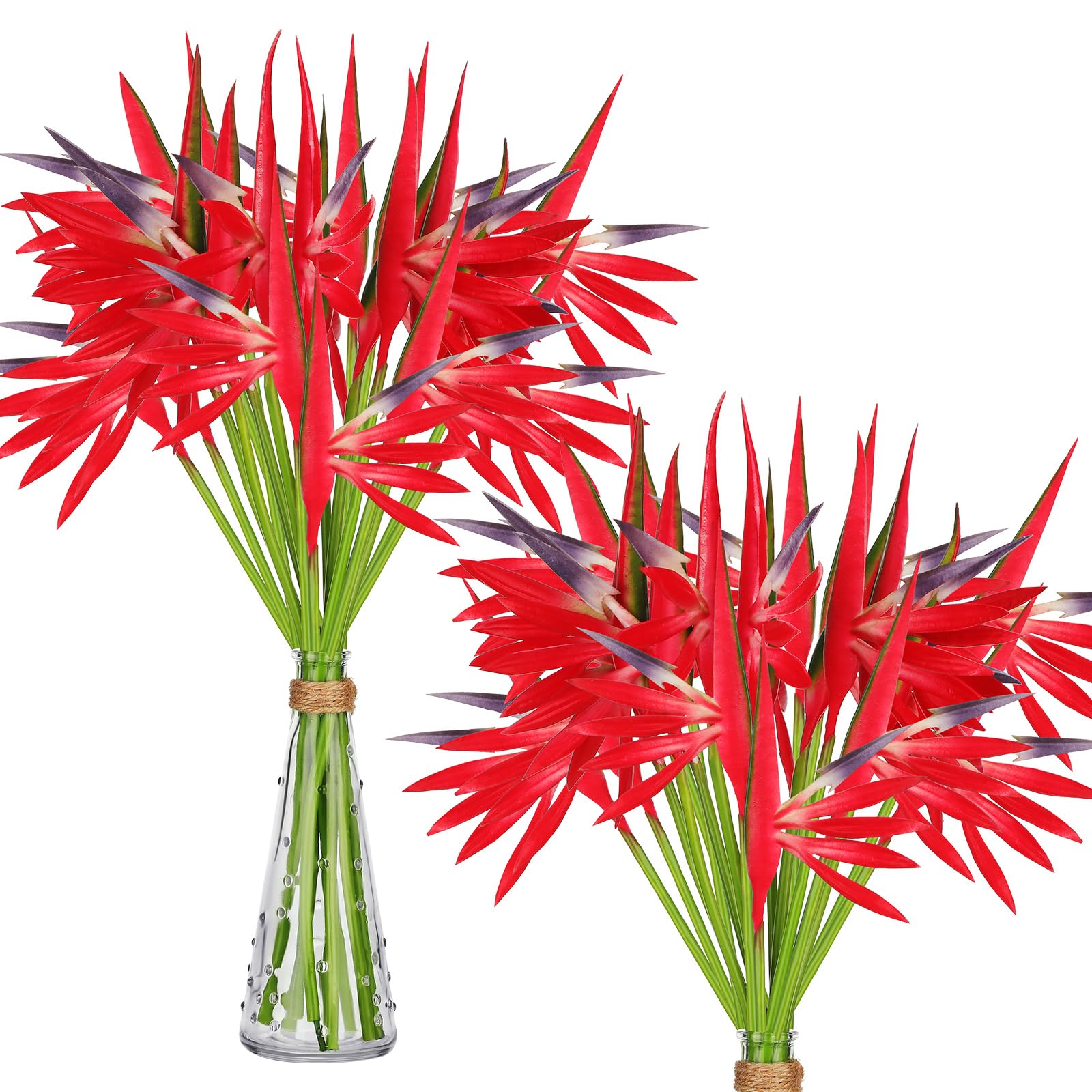 20 plantas artificiales de ave del paraíso de 22 pulgadas, ramo de flores tropicales hawaianas, flores artificiales, plantas verdes grandes y elegantes para decoración del hogar, jardín,