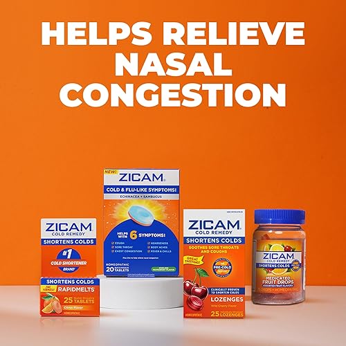 Miniatura 8 de Zicam Síntomas similares al resfriado y la gripe con equinácea y sambucus, homeopático, zinc, sabor refrescante a menta, ayuda con los síntomas del