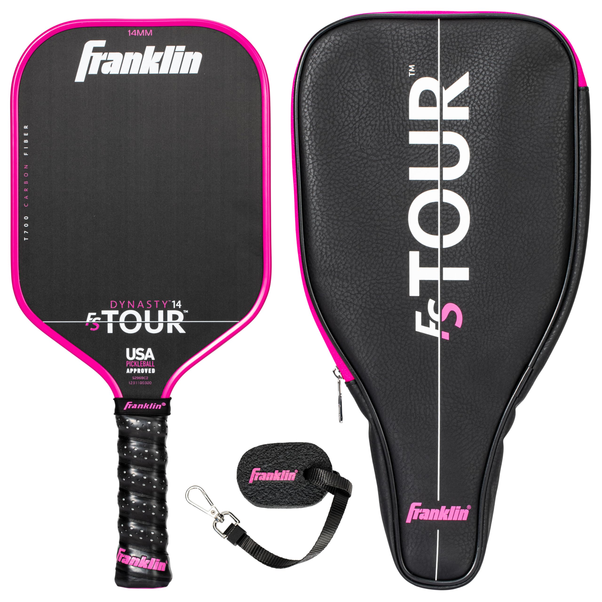 Pro Pickleball Paddle Set - FS Tour Series Carbon Fiber Paddle, Cover + Eraser - 14mm + 16mm