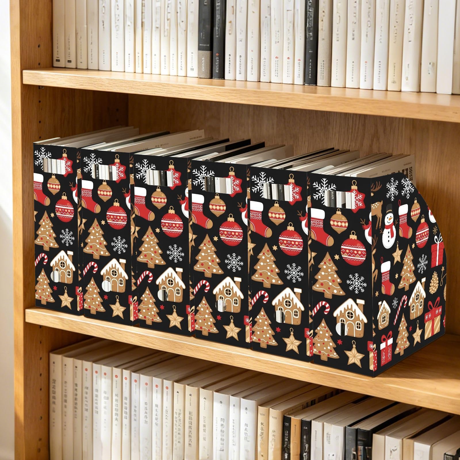 Cartone animato Natale nero File Organizer con archiviazione verticale