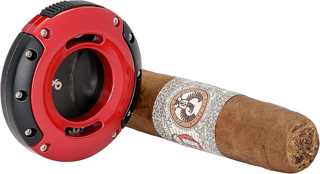 Xikar XO Double Guillotine Cigar Cutter, Dual Stainless Steel Blades, 64 RG, Black Blades (Black and Red)