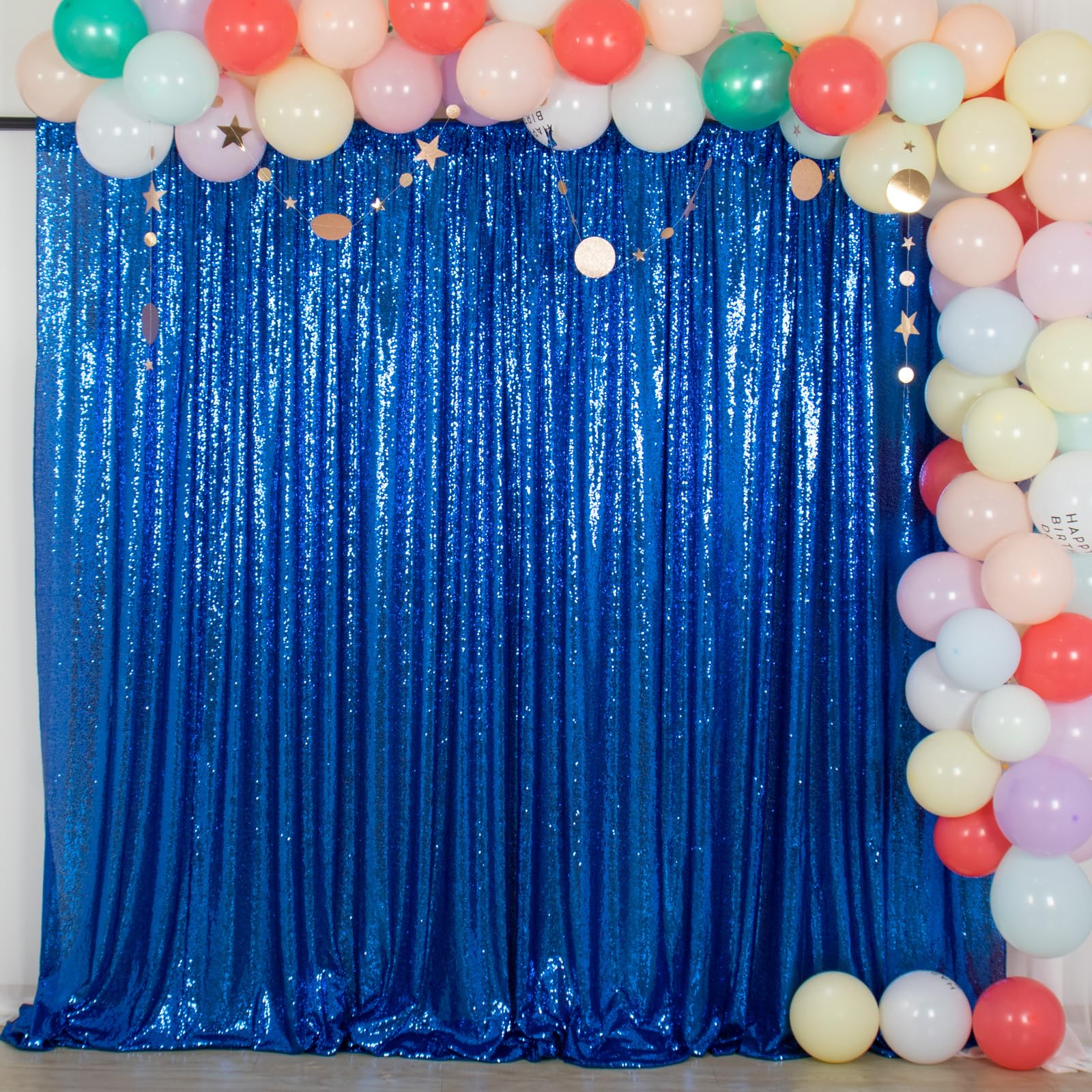 ShinyBeauty Royal Blue Sequin Backdrop - 10FTx10FT Sparkle & Glitter Photo Backdrop for Wedding, Baby Shower & Party