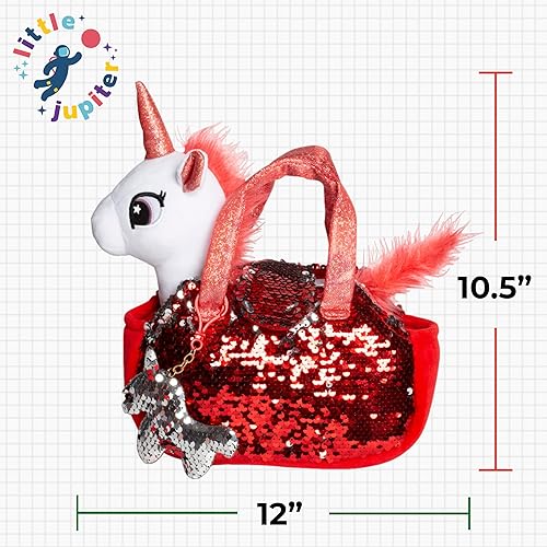 Vista 58 de Juego Little Jupiter unicornio de felpa, elefante rosado de felpa, Azul claro