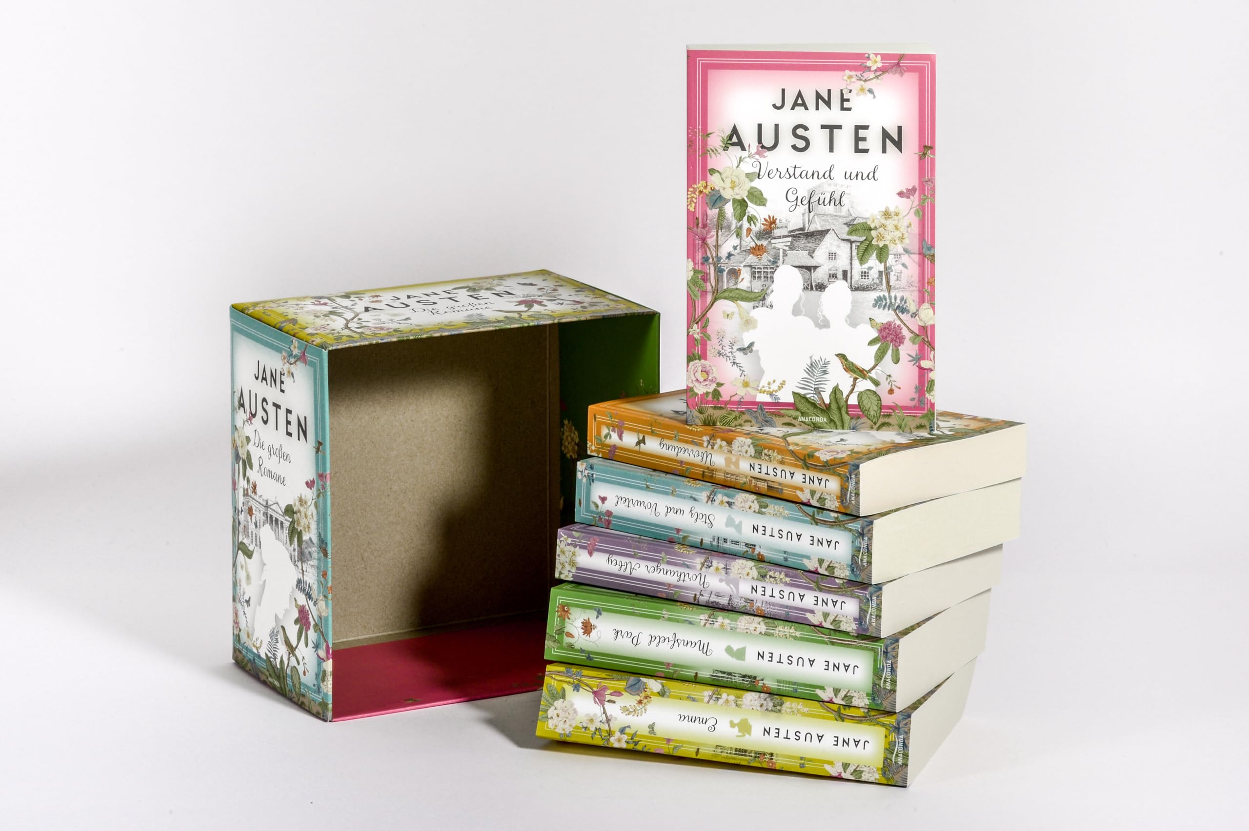 Jane Austen, Die großen Romane: Verstand und Gefühl - Stolz und Vorurteil - Mansfield Park - Emma - Northanger Abbey - Überredung (6 Bände im Schuber)