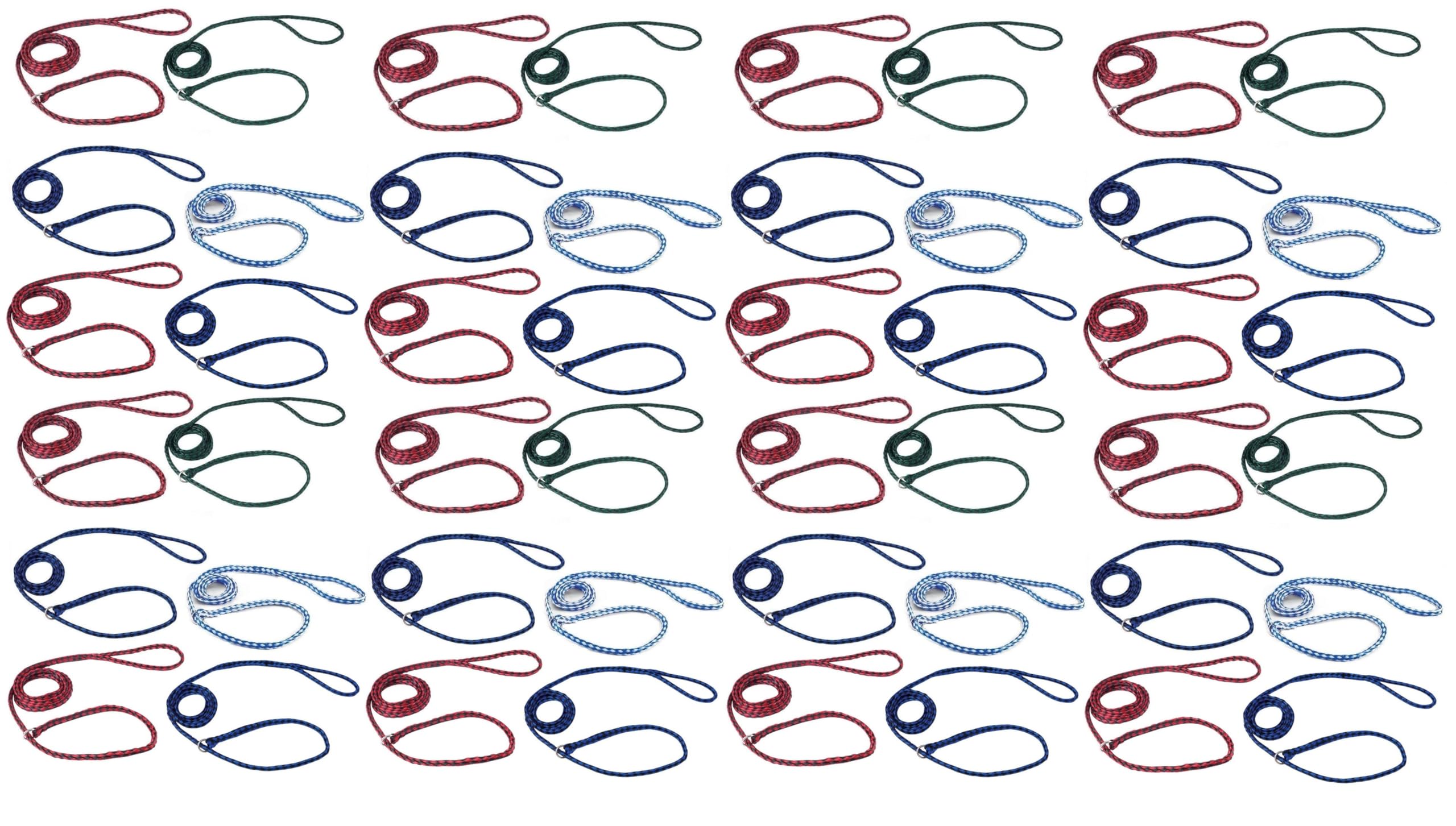 Bulk Pack Strong Dog Control Slip Lead Leashes Assorted Color Vet Rescue Kennel Choose Quantity (48 Leads)
