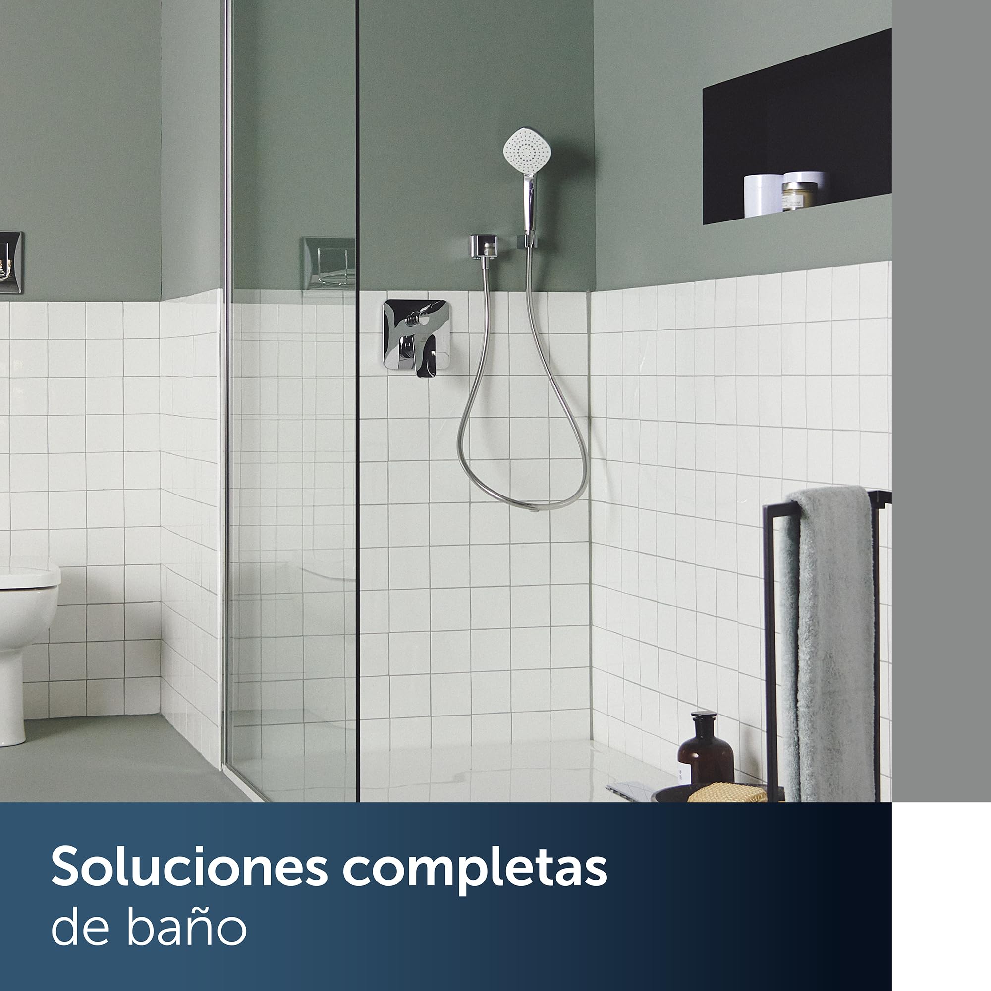 Ideal Standard – Ducha de mano Idealrain Evo Diamond, cabezal de ducha ahorrador de agua con 3 modos de chorro (lluvia suave, masaje, lluvia suave), Ø 11,5 cm, cromo