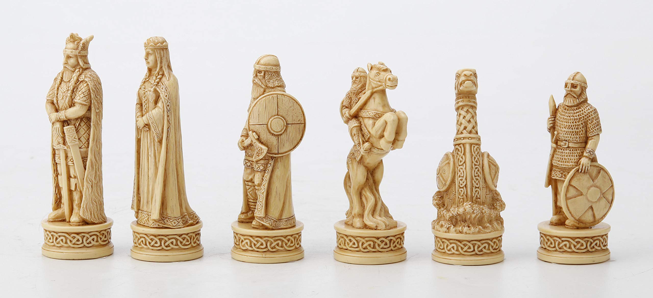 Veronese Design Wikinger-Schachmann-Set, handbemalt, Kunstharz, Elfenbein-Finish, Statue, Heimdekoration, 8,9 cm