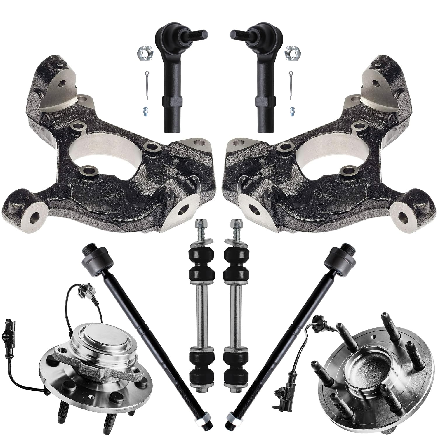 Detroit Axle - 10pc RWD Front Knuckles Kit for 07-13 Chevy Silverado 1500